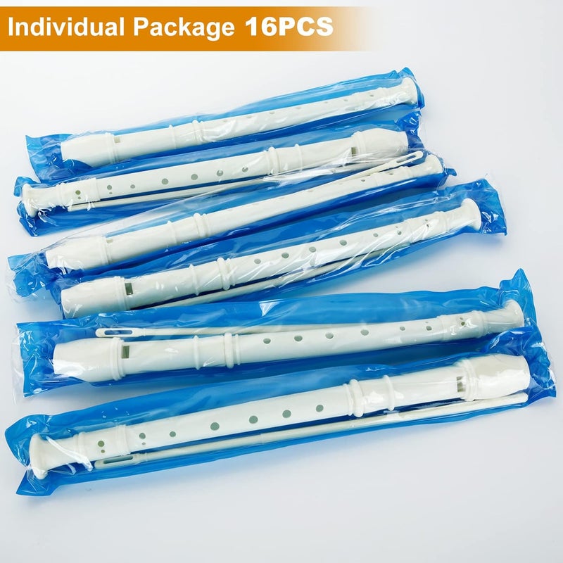 LOLYSIC 16 Pack 8 Hole Recorder Flute, Plastic Recorders Musical Instruments with Cleaning Rod, Beginner Recorders Soprano Recorder for Music - Image 5